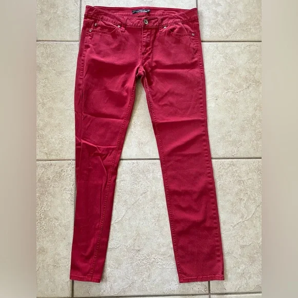 LOVESICK- Super skinny red jeans- Juniors Size 13 - Picture 3 of 11